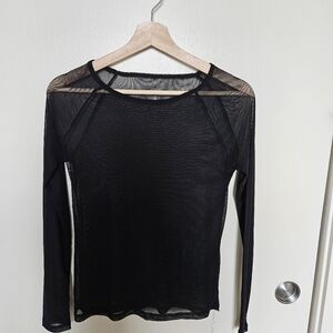 Long sleeve mesh sheer top